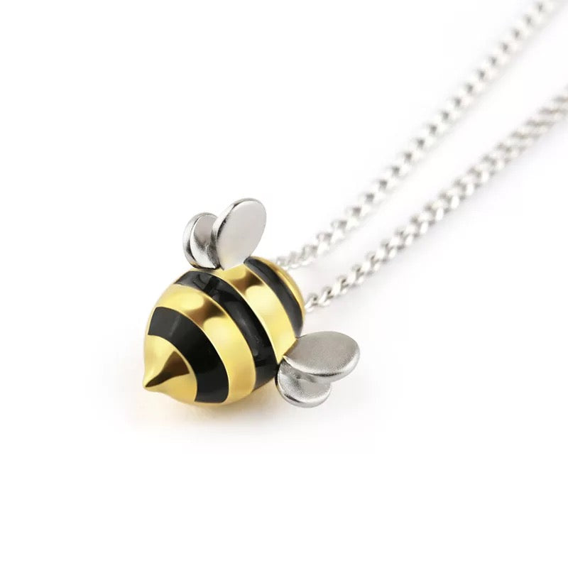 Sterling Silver Cute Bee Necklace