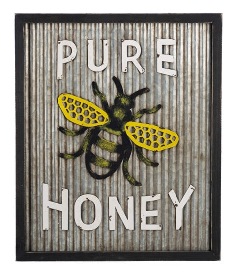Corrugated Pure Honey Sign