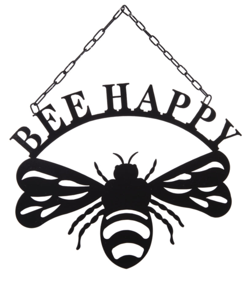 Bee Happy Sign Metal