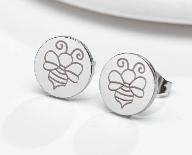 Circle Bee Earrings