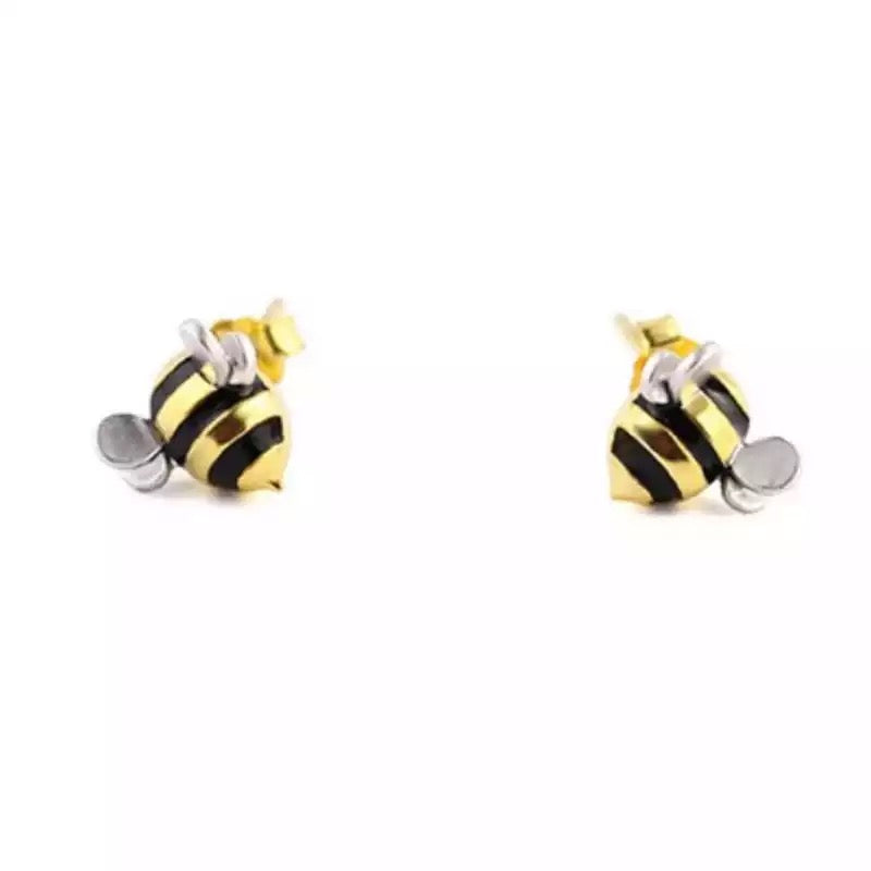 Sterling Silver Cute Bee Earrings