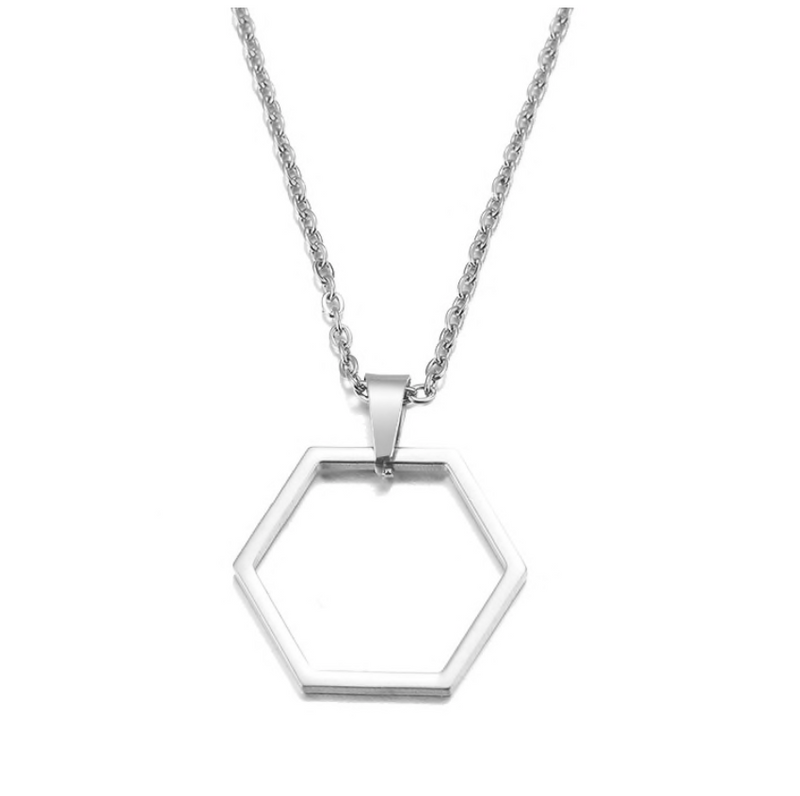 Hexagon Pendant Necklace Medium