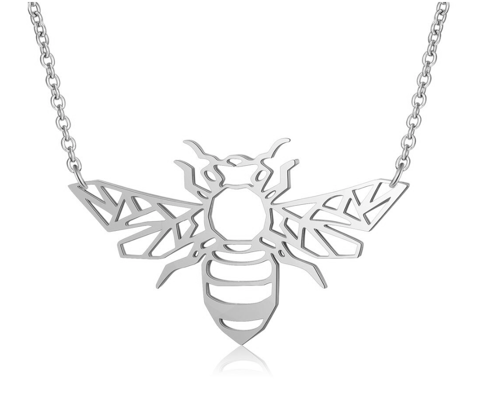 Geometric sales bee necklace
